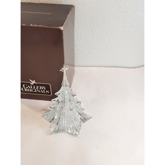 Vintage Avon 8" Glass Christmas Tree with Silver Star Topper - Gallery Originals - Picture 5 of 5